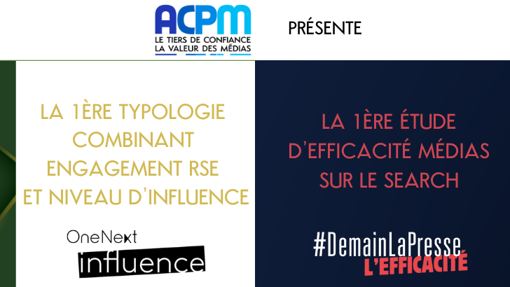 L’ACPM & son mouvement #DemainLaPresse décryptent les engagements aux sujets RSE des cibles Influence et démontrent l’Efficacité de la Presse sur l’ensemble du parcours d’achat – par l’ACPM